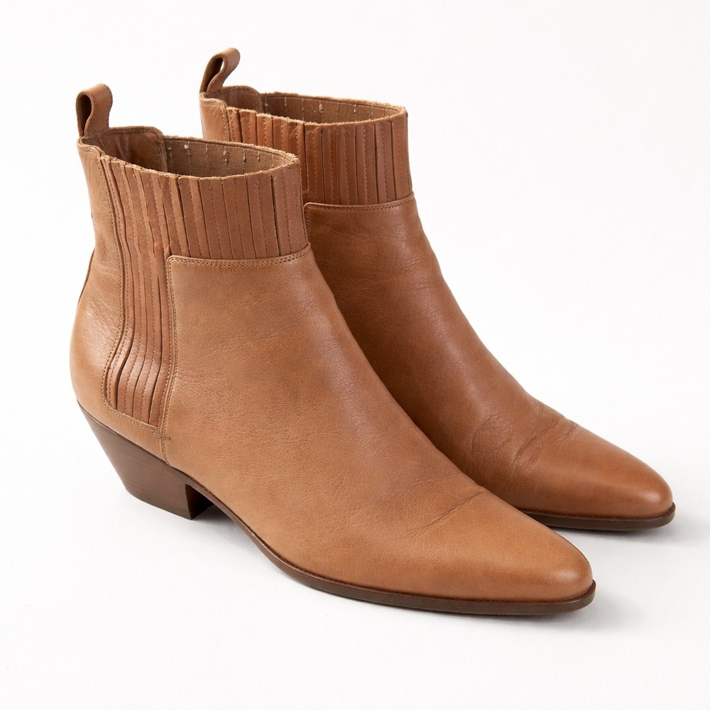 Vince Eckland Chelsea Bootie | Caramel Leather | Size 10 (EU 40) | Made in Italy